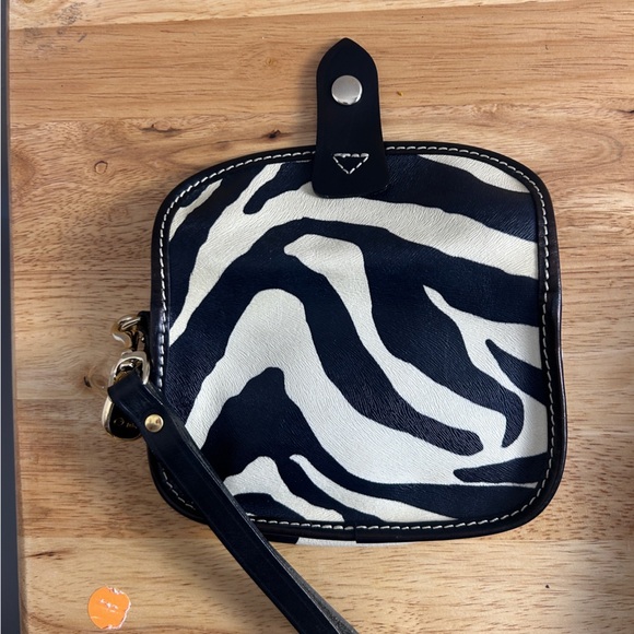 Dooney & Bourke Black and White Zebra Print Wristlet - Picture 3 of 4